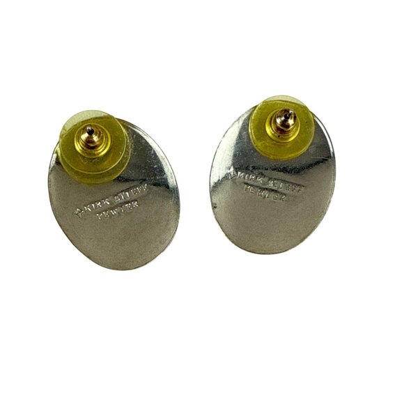 Kirk Stieff Pewter Earrings (Vintage, Fruit Basket pattern) — are less common th - Picture 4 of 6